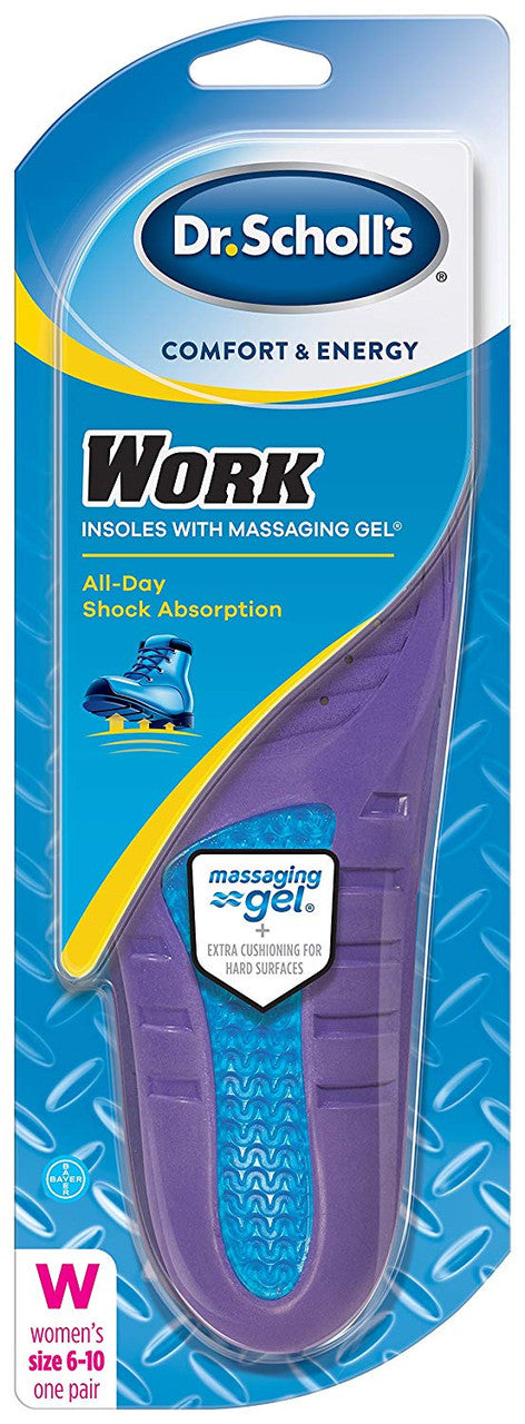 Dr. Scholls Comfort And Energy Work Insoles With Massaging Gel For Women Size 6-10, 1 Pair